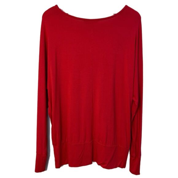 LONG TALL SALLY Longline Sweatshirt Women’s Large Red Scoop Neck Dolman. - Picture 2 of 10